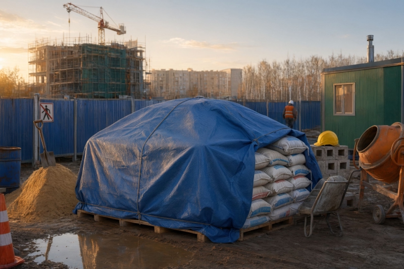 тарпаулин на стройке