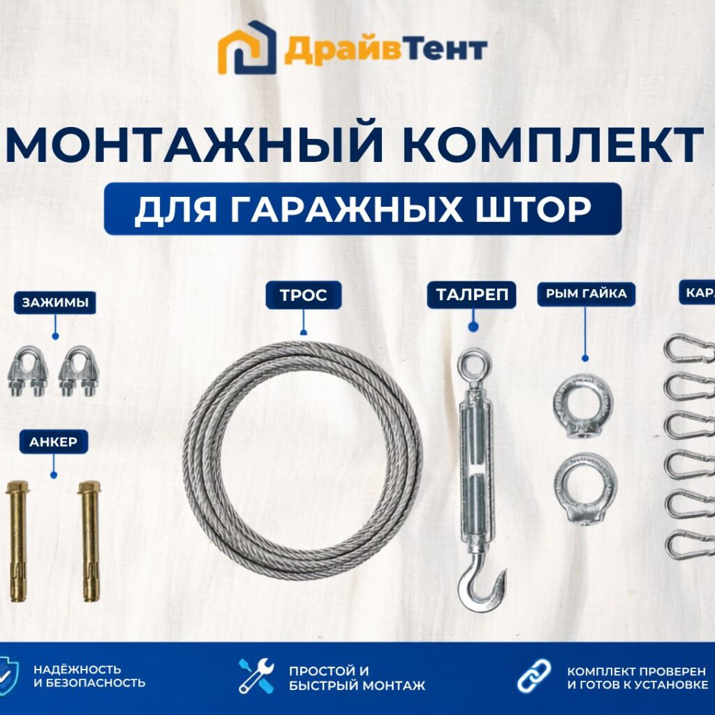 Как закрепить гаражную штору: пошаговый монтаж на трос